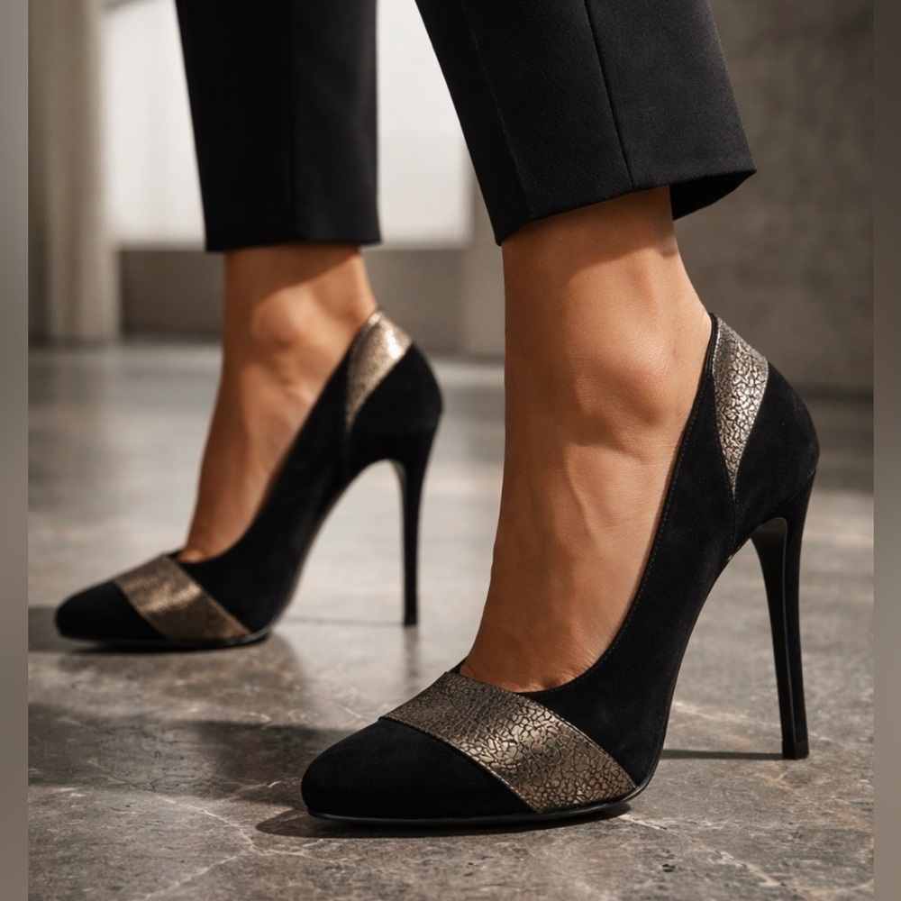 BCBGirls Black and Silver Heels